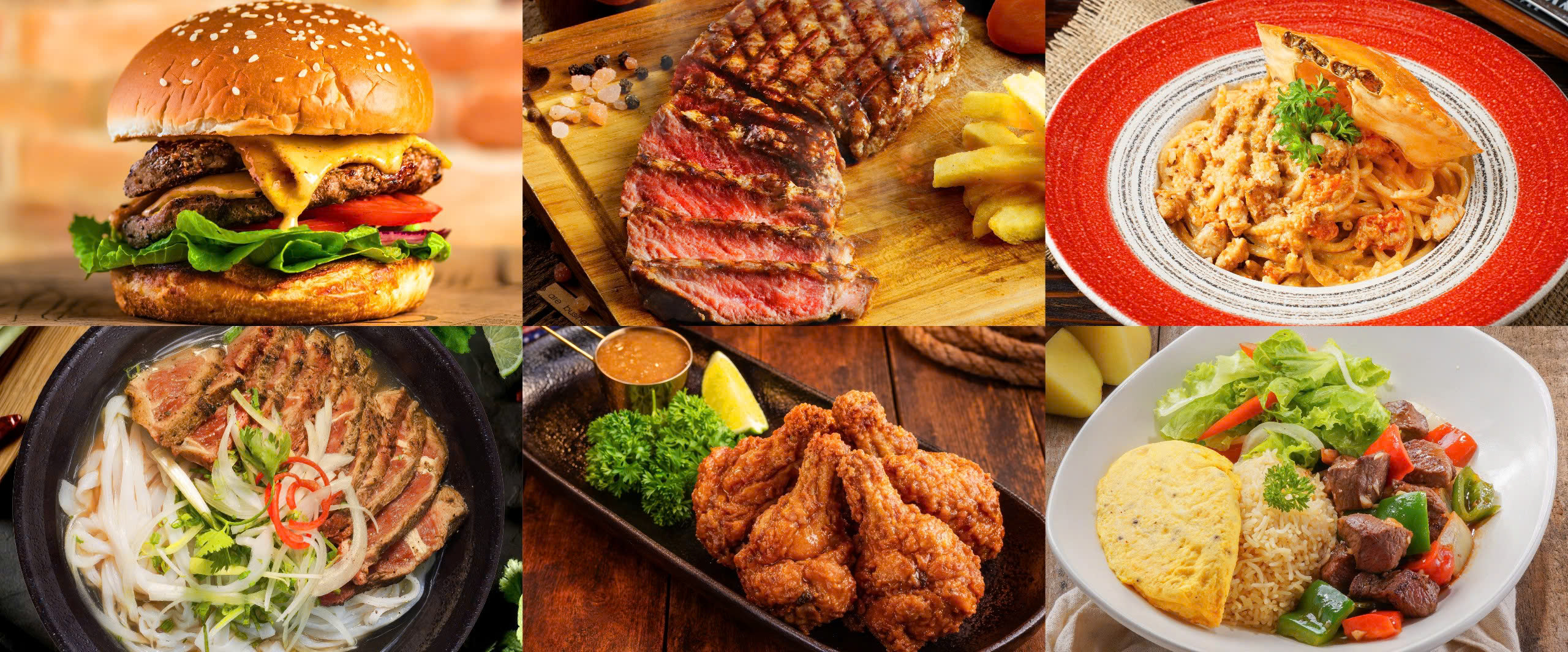 BURGER, MÌ Ý, CƠM TEXAS KHẨU VỊ VIỆT